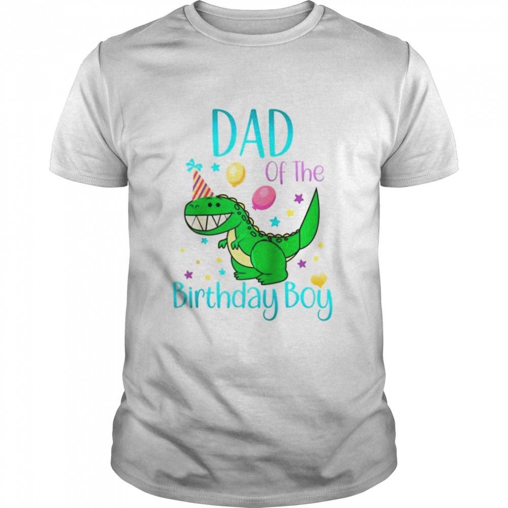 Dad Of The Birthday Boy Dinosaurier Family Matching Raglan Shirt