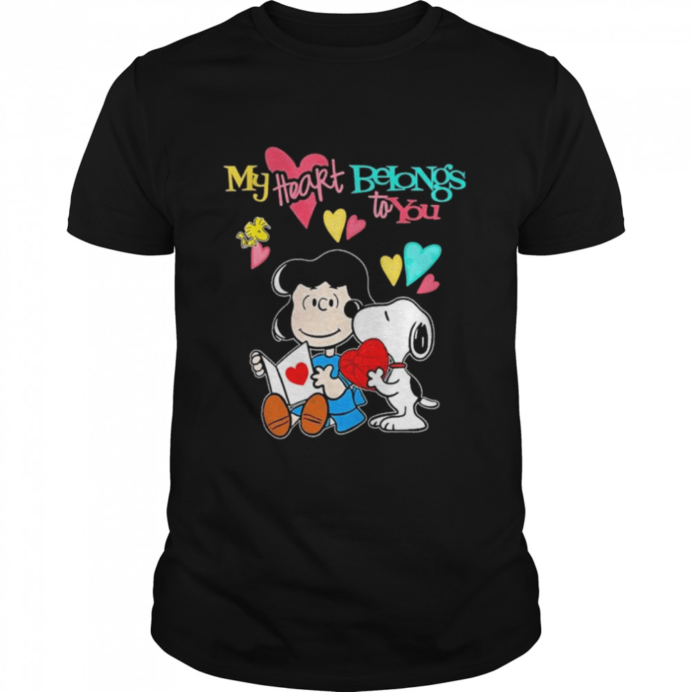 Snoopy and woodstock my heart belongs to you shirts