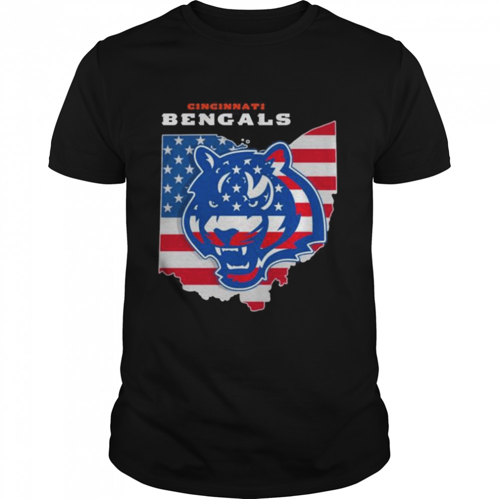 Cincinnati Bengals City logo Tiger American Flag 2022 shirts