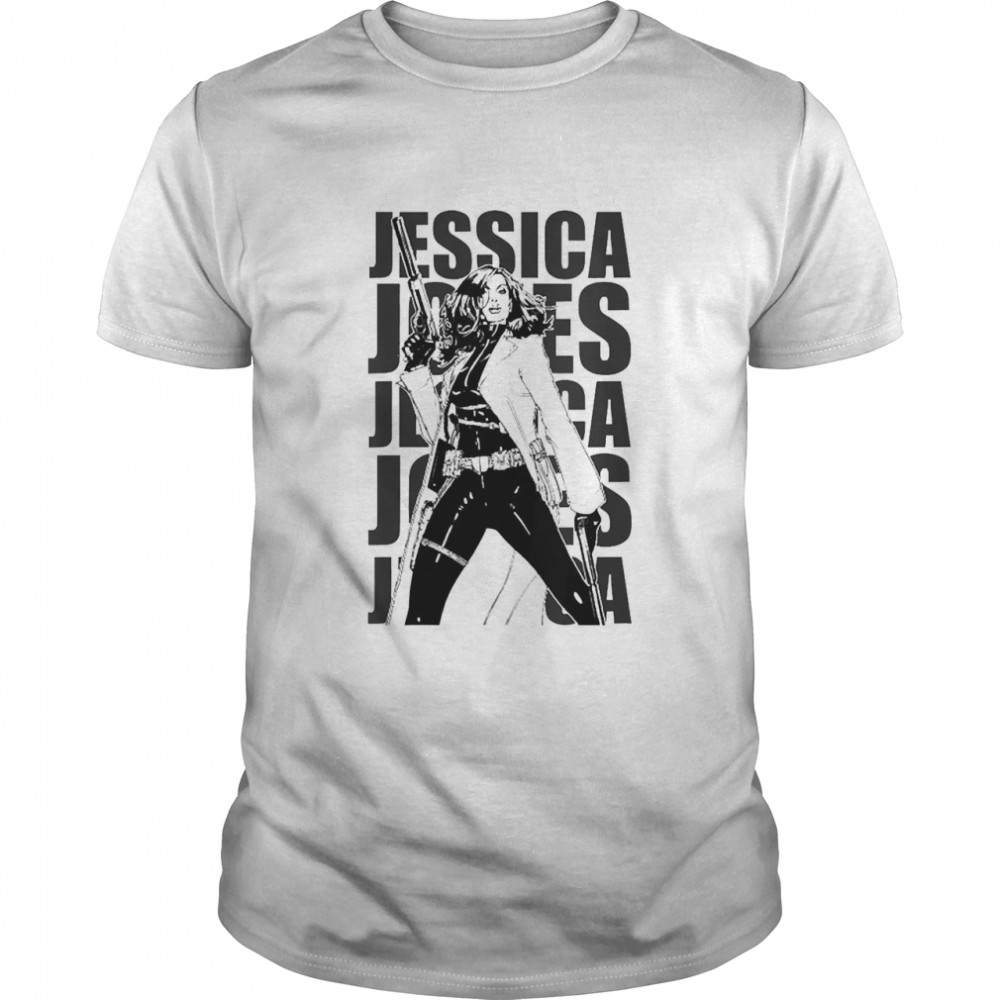 Marvel Jessica Jones Name Stack Portrait Shirts