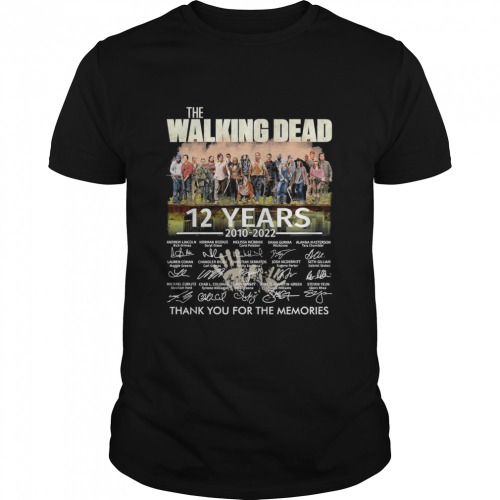 The Walking Dead 12 Years 2010-2022 Signature Thank You For The Memories Shirt