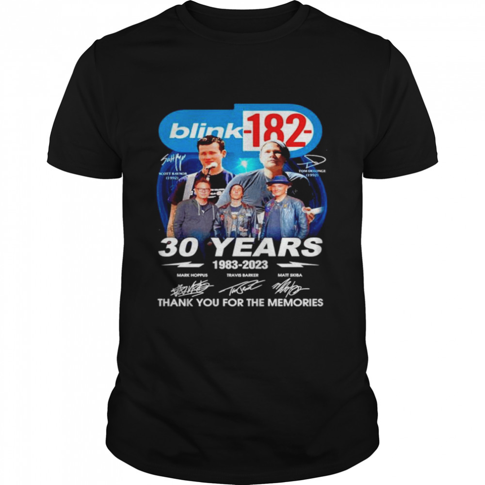 Blink-182 30 Years 1983-2023 Signatures Thank You For The Memories Shirt
