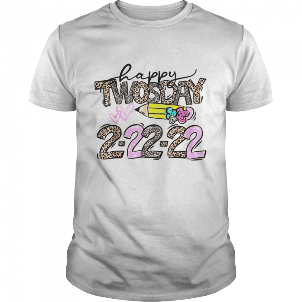 Happy Twosday 2022 Pink Leopard Best Twos Day Ever 22222 Shirt