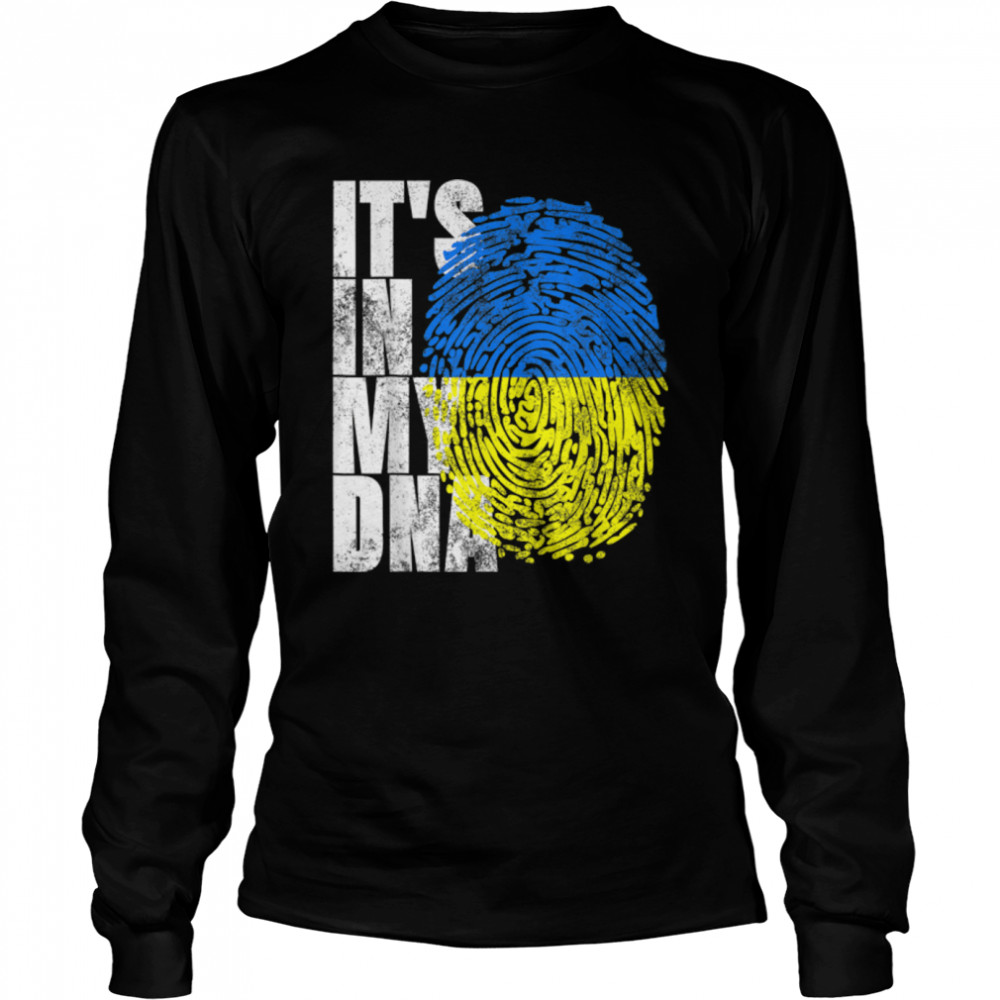 It's In My DNA Ukrainian Gifts Vyshyvanka Kozak Ukraine Flag T- B09TPLJQR2 Long Sleeved T-shirt