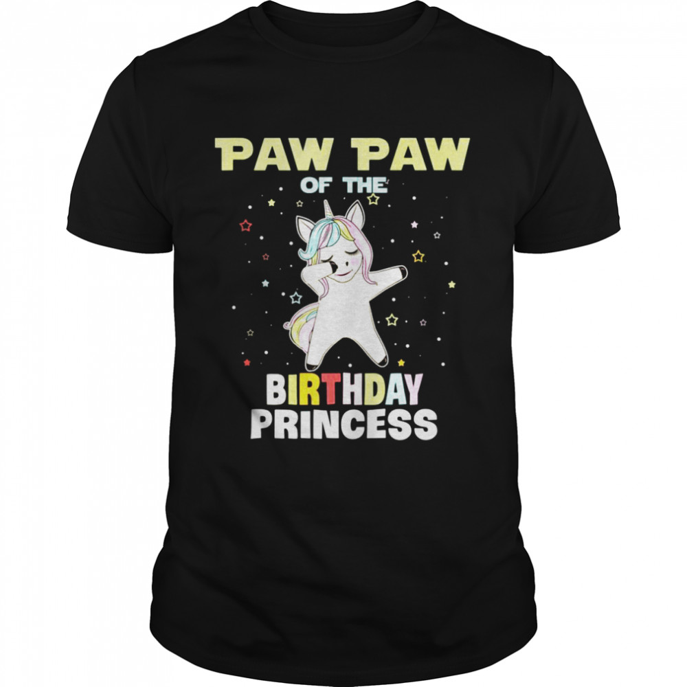 Paw Paw Of The Birthday Unicorn Princess Shirts