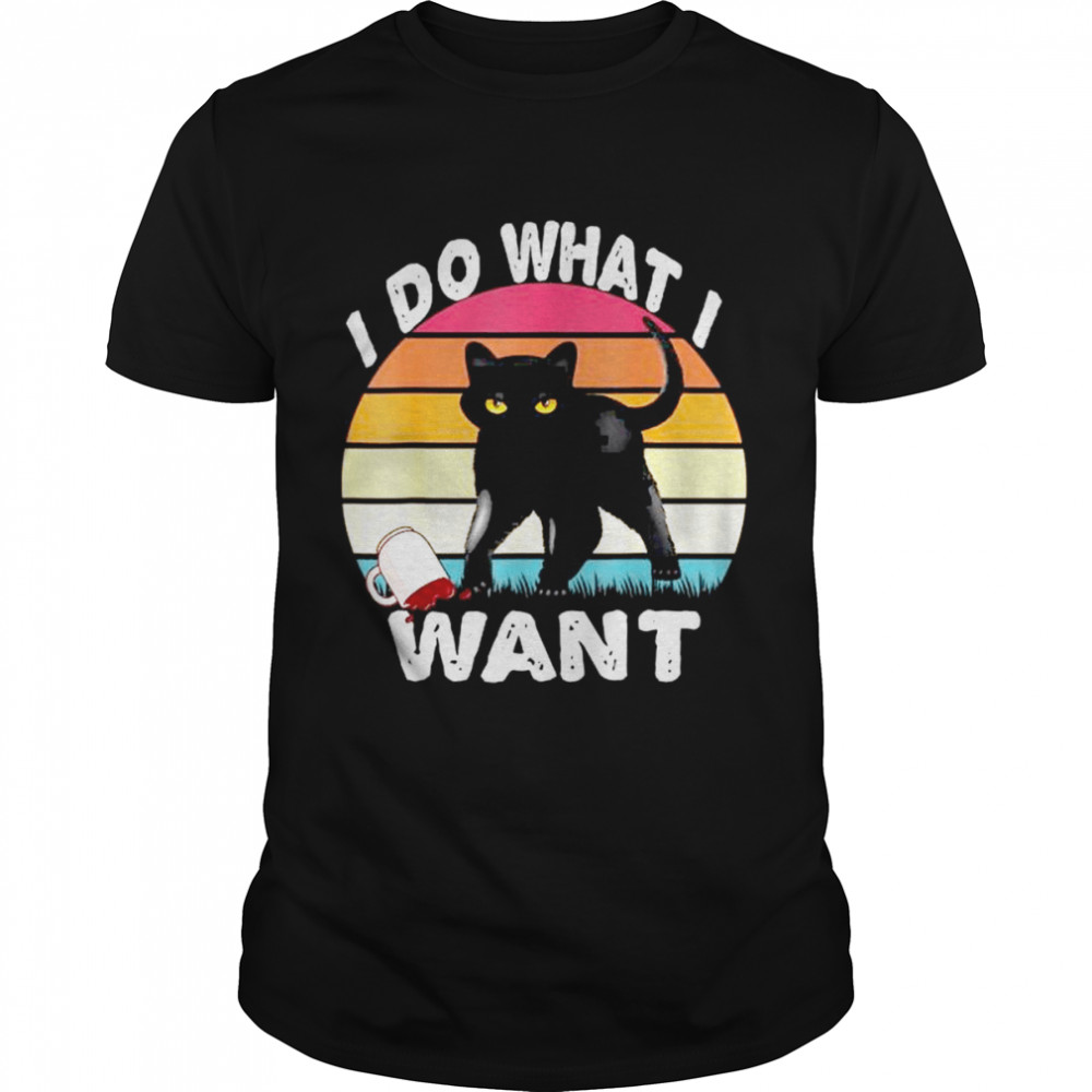 Vintage I do what I want cute cat shirt