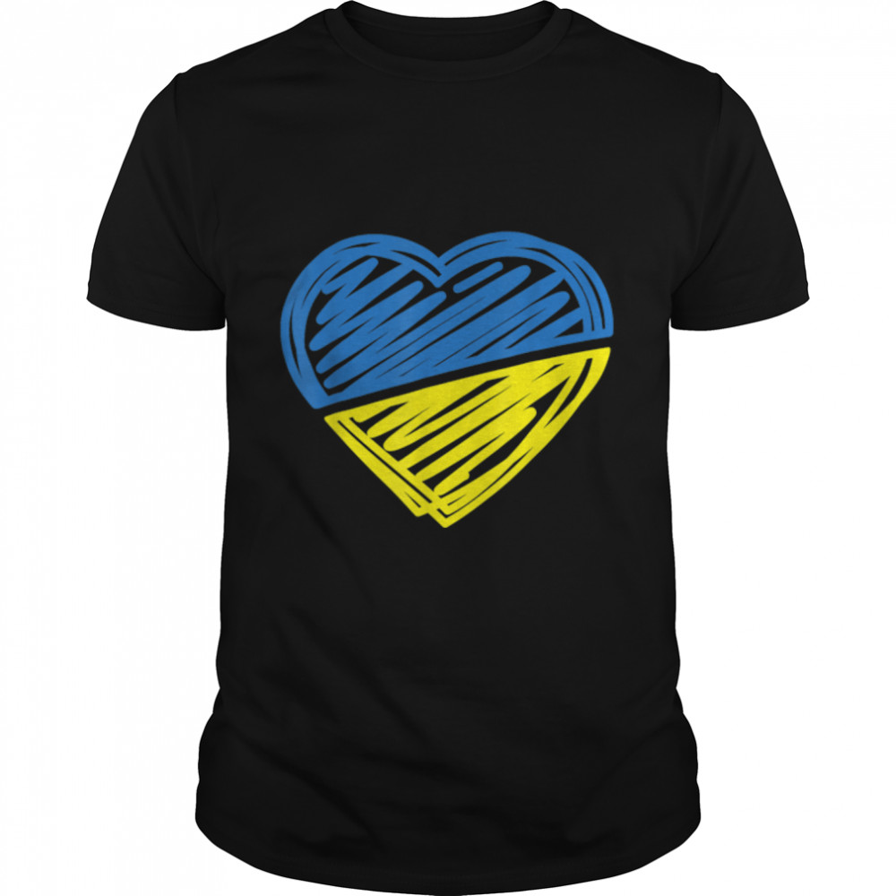 Ukraine Flag Ukrainian Heart T- B09VBTLZPT Classic Men's T-shirt