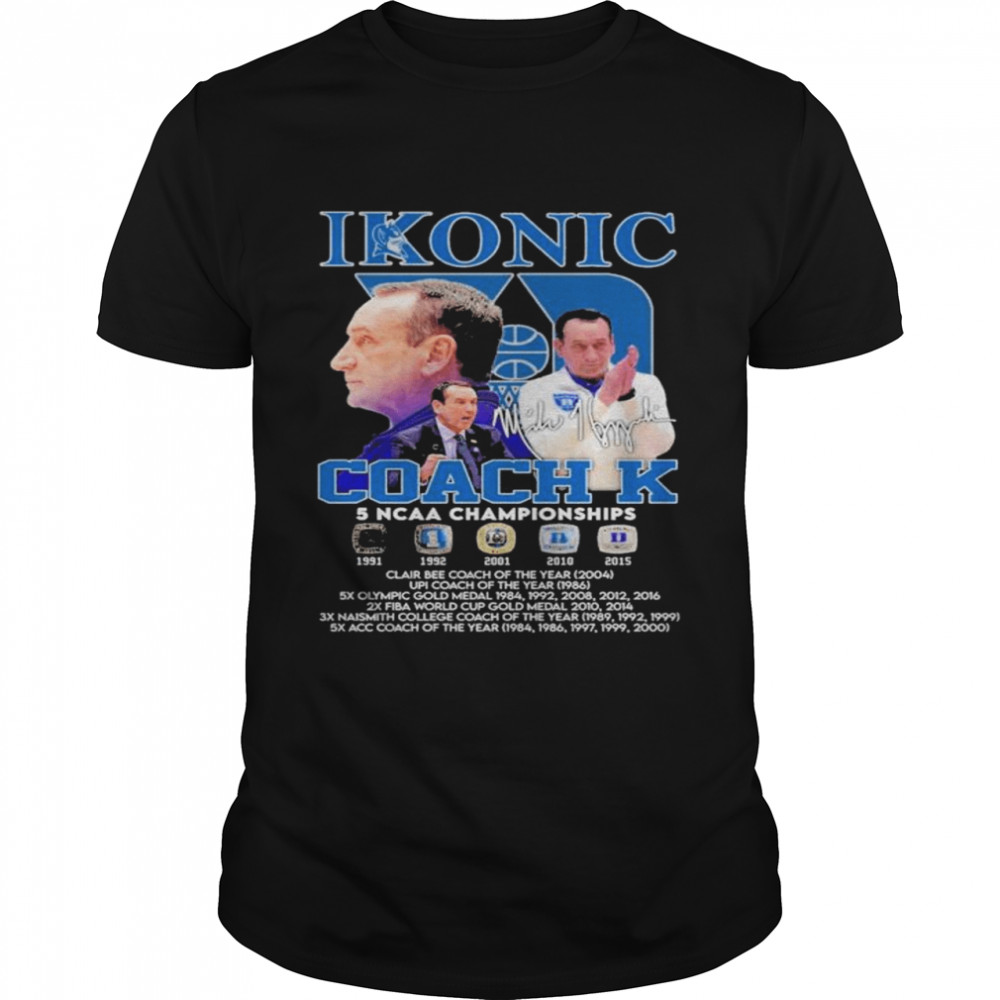 Ikonic Coach K 5 NCAA Championships 1991 2015 shirts