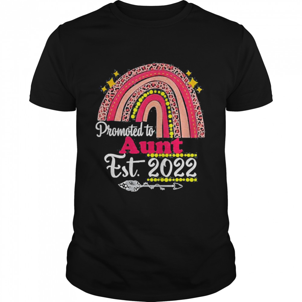 Promoted To Auntie Est. 2022 Rainbow Mother’s Day Tee Shirt