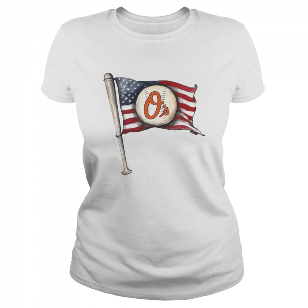 Baltimore Orioles baseball American flag shirt Classic Women's T-shirt