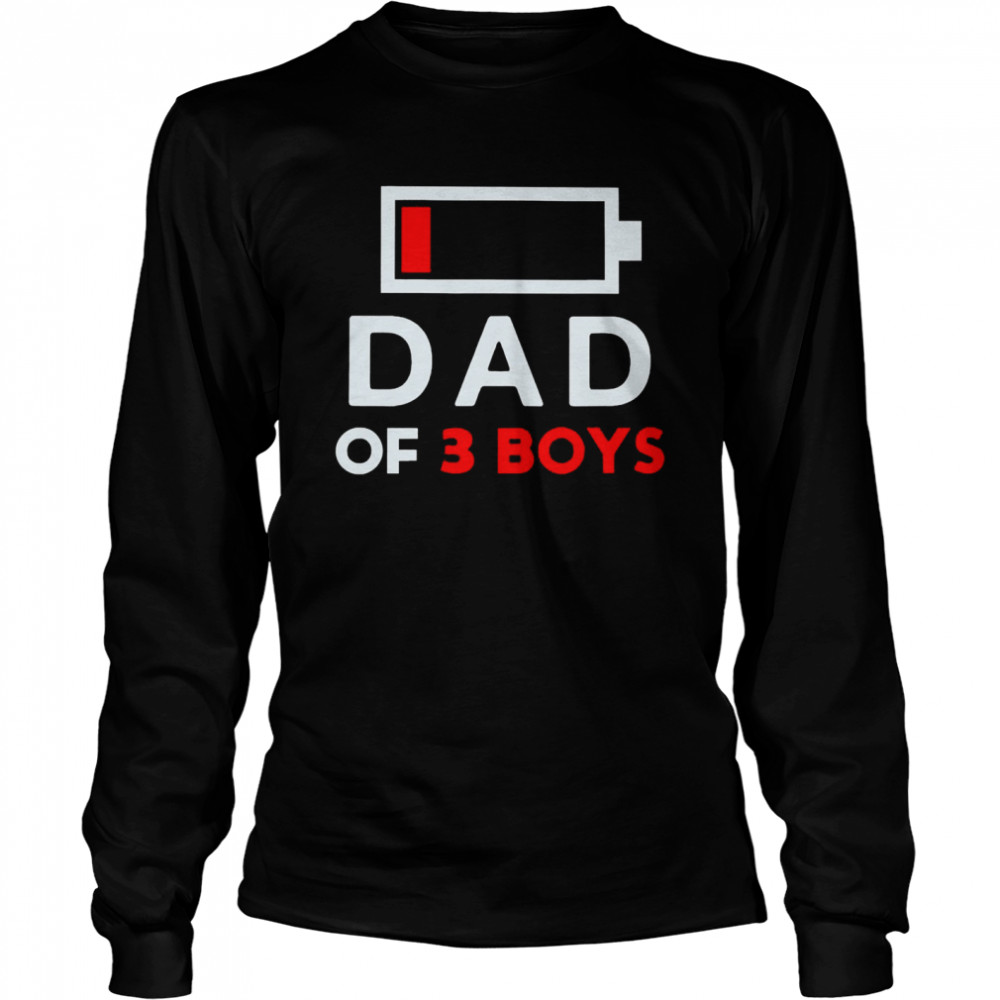 Family Lover Dad Of 3 Boys  Long Sleeved T-shirt