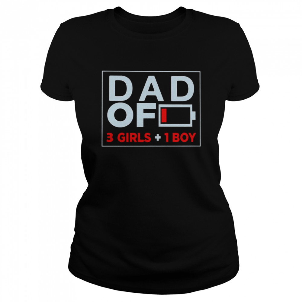 Family Lover Dad Of 3 Girls 1 Boy  Classic Women's T-shirt