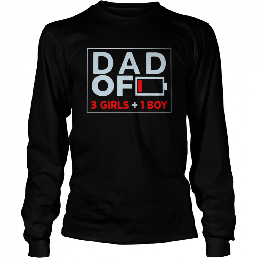 Family Lover Dad Of 3 Girls 1 Boy  Long Sleeved T-shirt