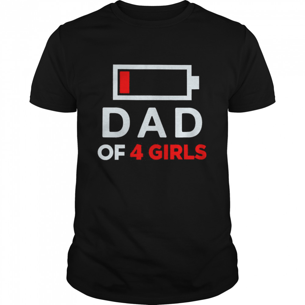 Family Lover Dad Of 4 Girls  Classic Men's T-shirt