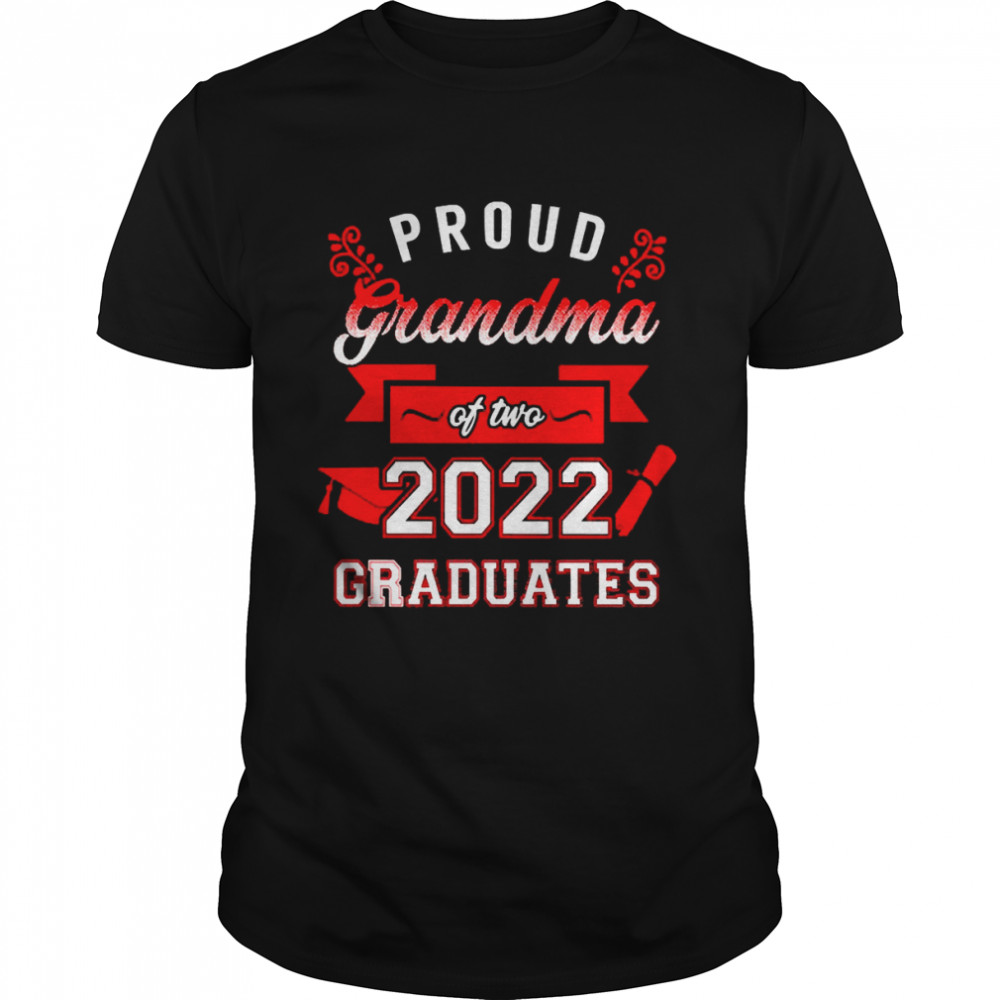 Proud Grandma Of Two 2022 Graduates Red Shirts