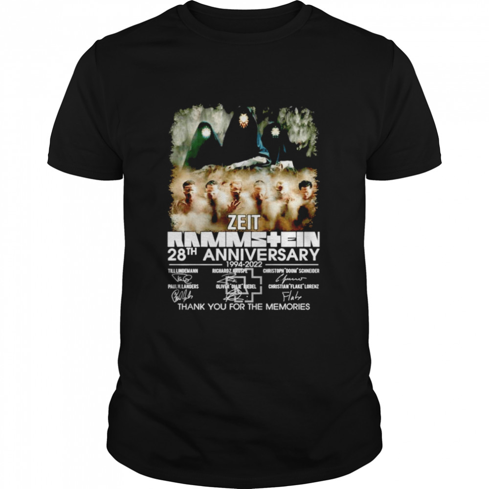 Zeit Rammstein 28th anniversary 1994 2022 thank you for the memories shirts