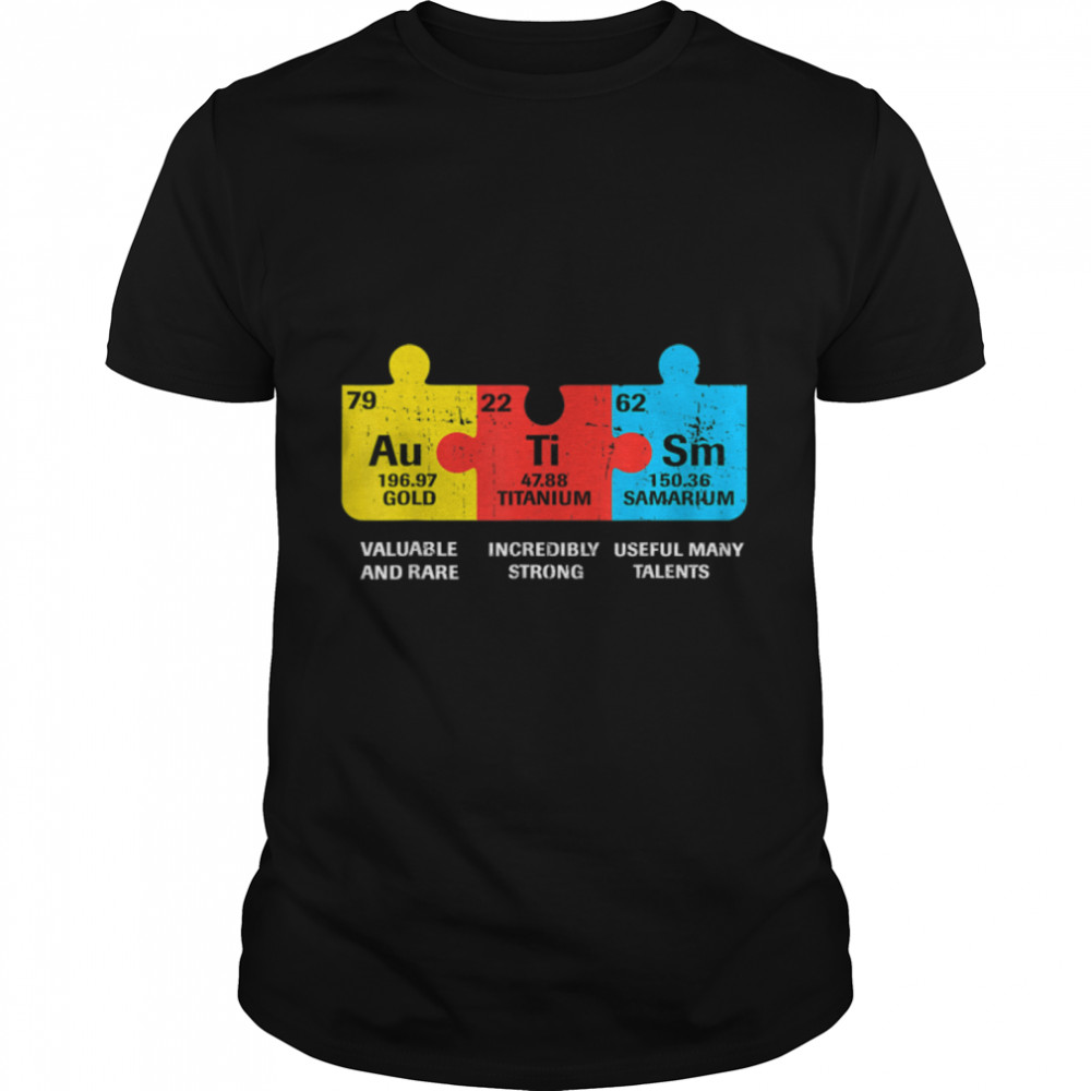 Autism Elements Periodic Table Awareness ASD Men Women Kids T-Shirt B09VXKJVT6