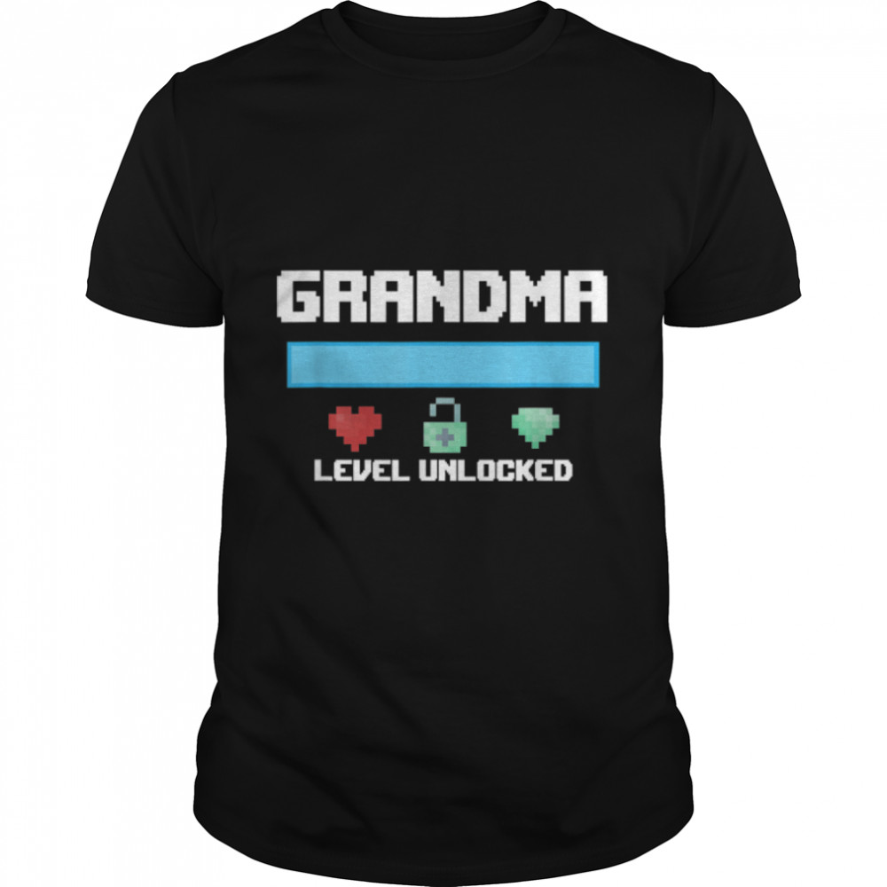 New Grandma Gift Grandmother Level Unlocked Nana Gamer T- B09VYVKBX1 Classic Men's T-shirt
