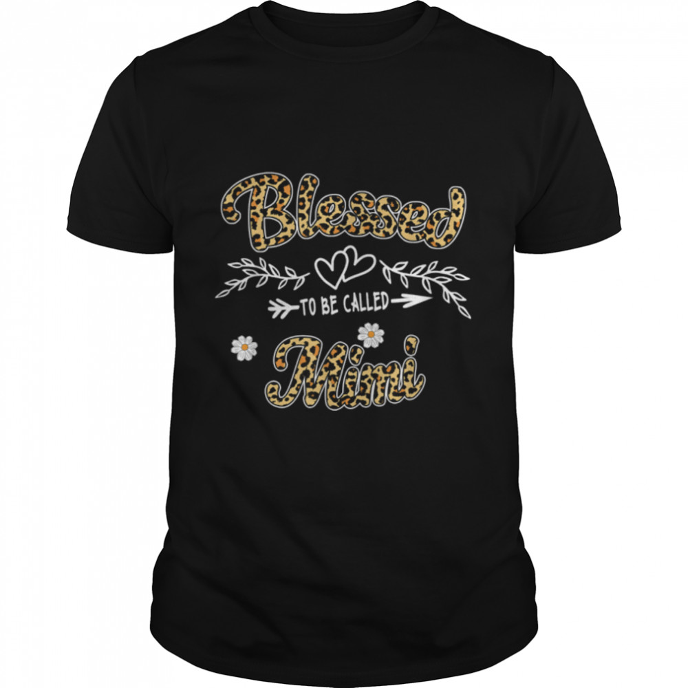 Blessed To Be Called Mimi Womens Leopard Mimi Mothers day T-Shirt B09W538ZPXs