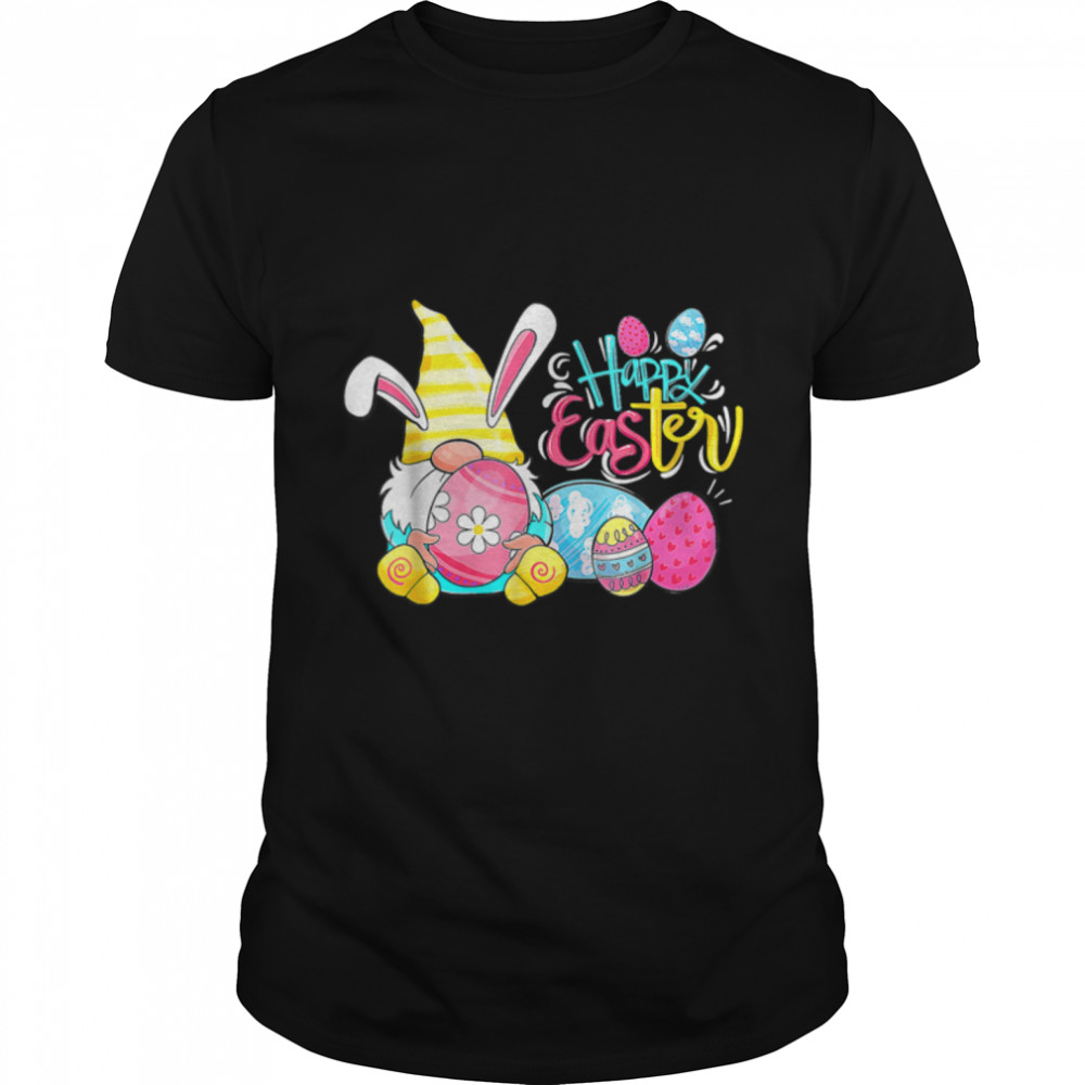 Bunny Gnome Rabbit Eggs Hunting Happy Easter Day Funny T-Shirt B09W5TXQCKs