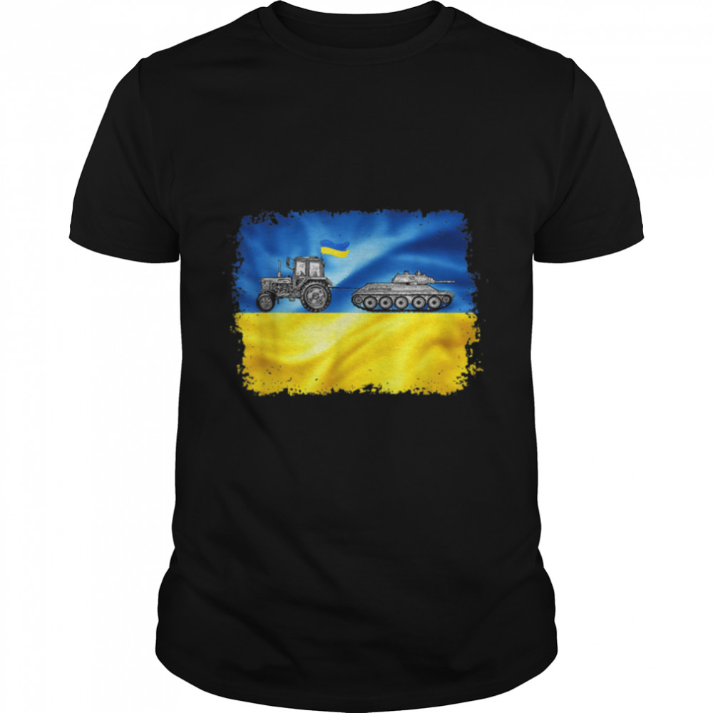 Funny Ukrainian Farmer Tractor Tank Meme Ukraine Tractor T-Shirt B09W65LNDH