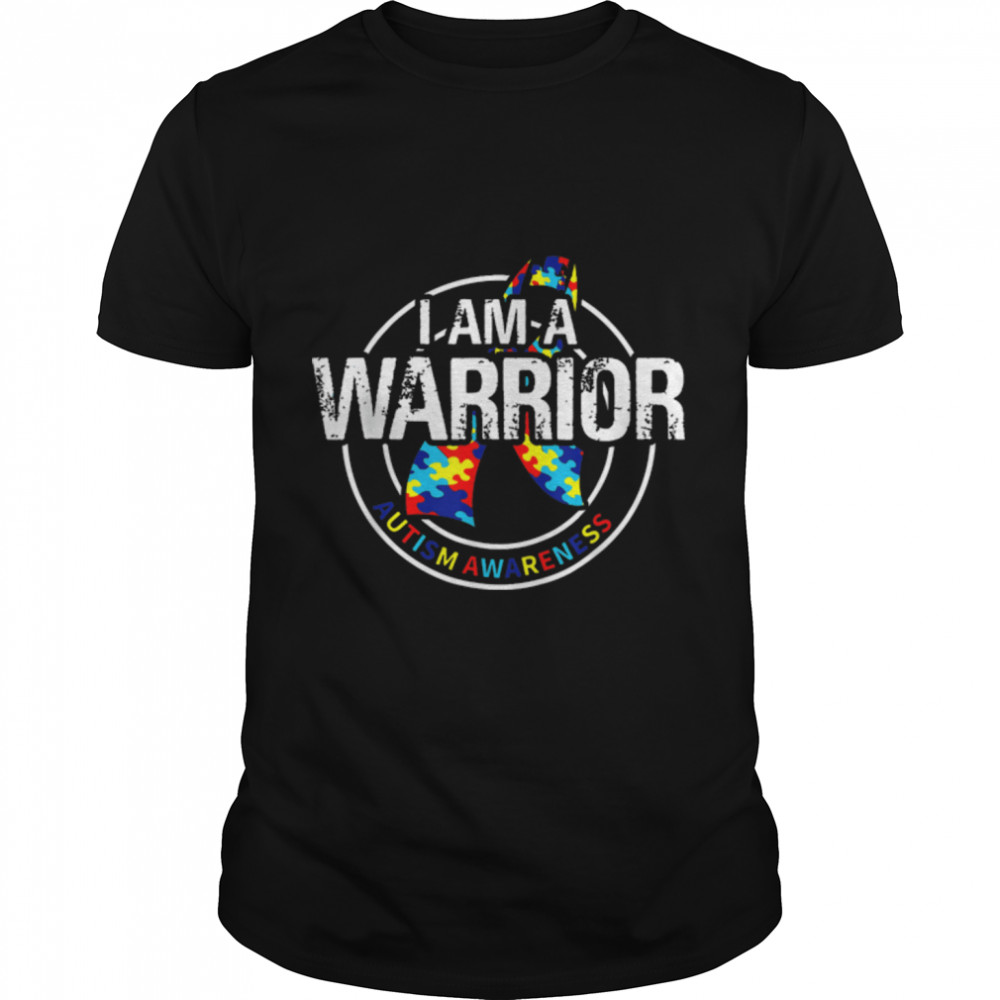 I Am A Warrior Autism Family Shirt Puzzle Autism Awareness T-Shirt B09W5NZ8SYs