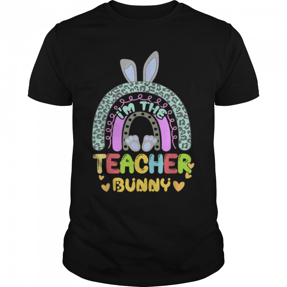 Teacher Easter Rainbow Bunny Rabbit Costume Matching Family T- B09W62R1VZ Classic Men's T-shirt