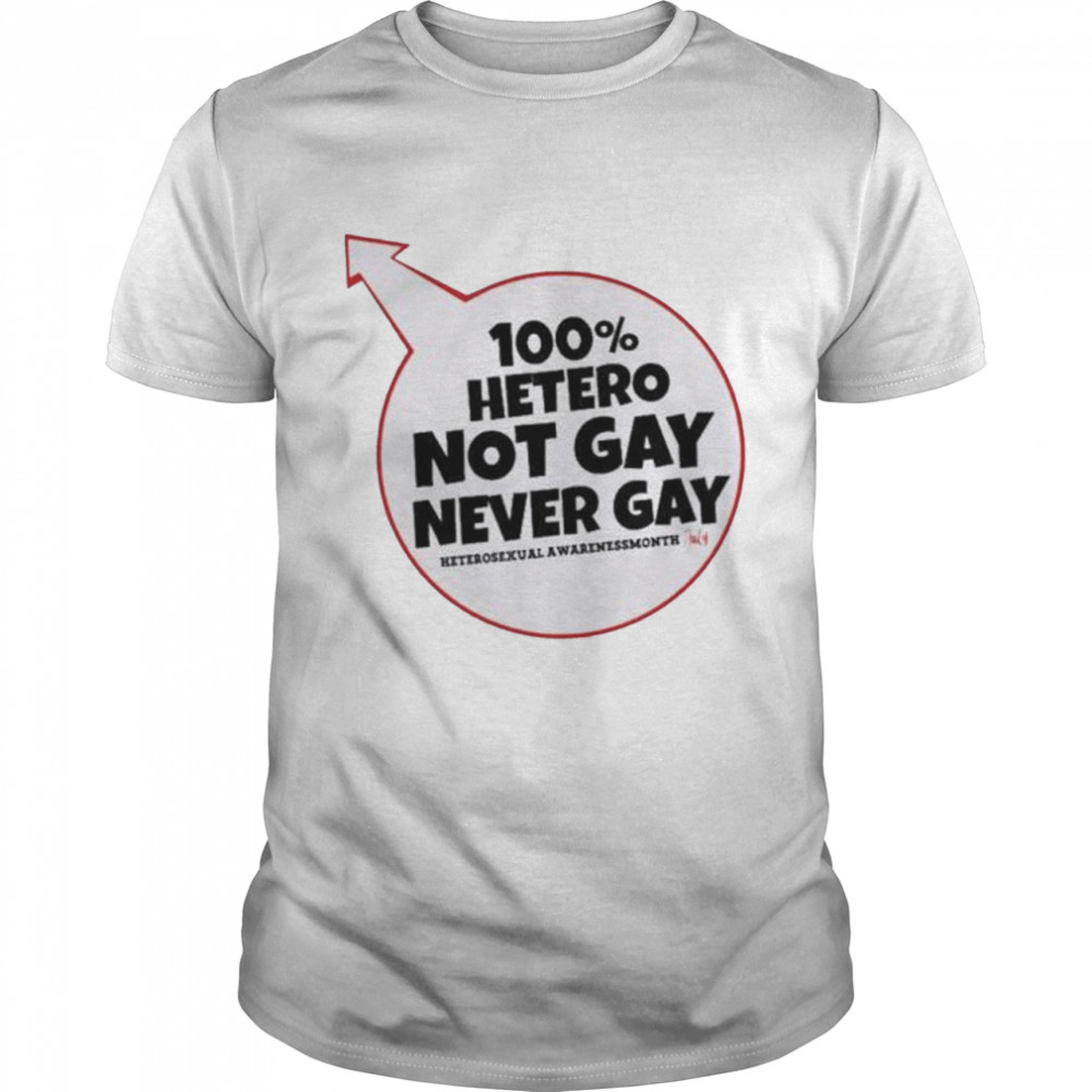 100s% hetero not gay never gay shirts