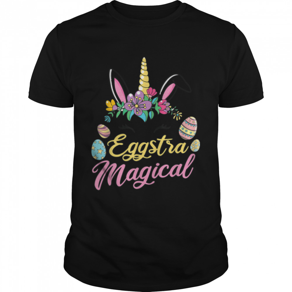 Easter Bunny Unicorn Eggstra Magical Unicorn Face T-Shirt B09W8XCV87