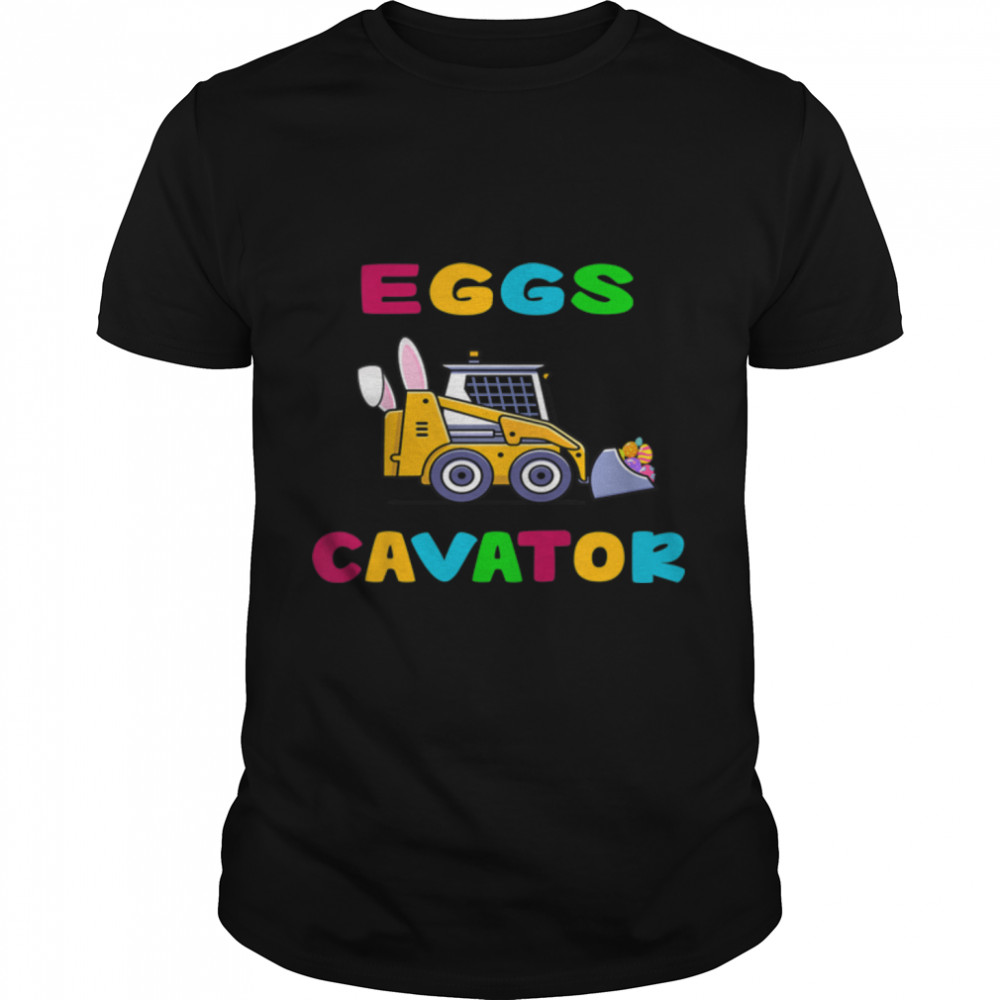 Kids EggsCavator Happy Easter Funny Excavator Hunting Egg Kids T- B09W8VZWWN Classic Men's T-shirt