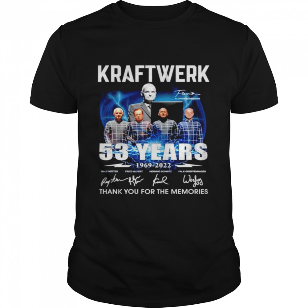 Kraftwerk 53 years 1969 2022 thank you for the memories signatures T-shirts
