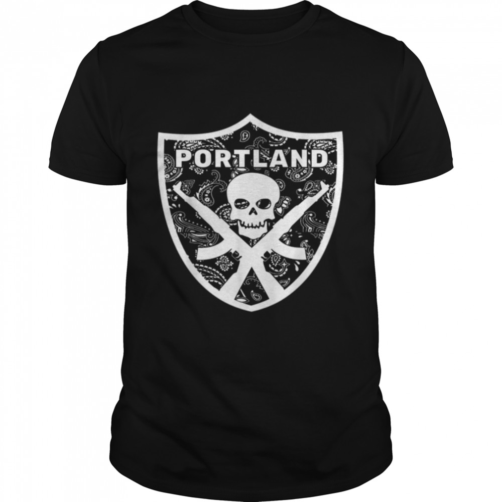 Portland Skull AK-47 Hip-Hop Rap T-Shirt B09WD1HNSPs