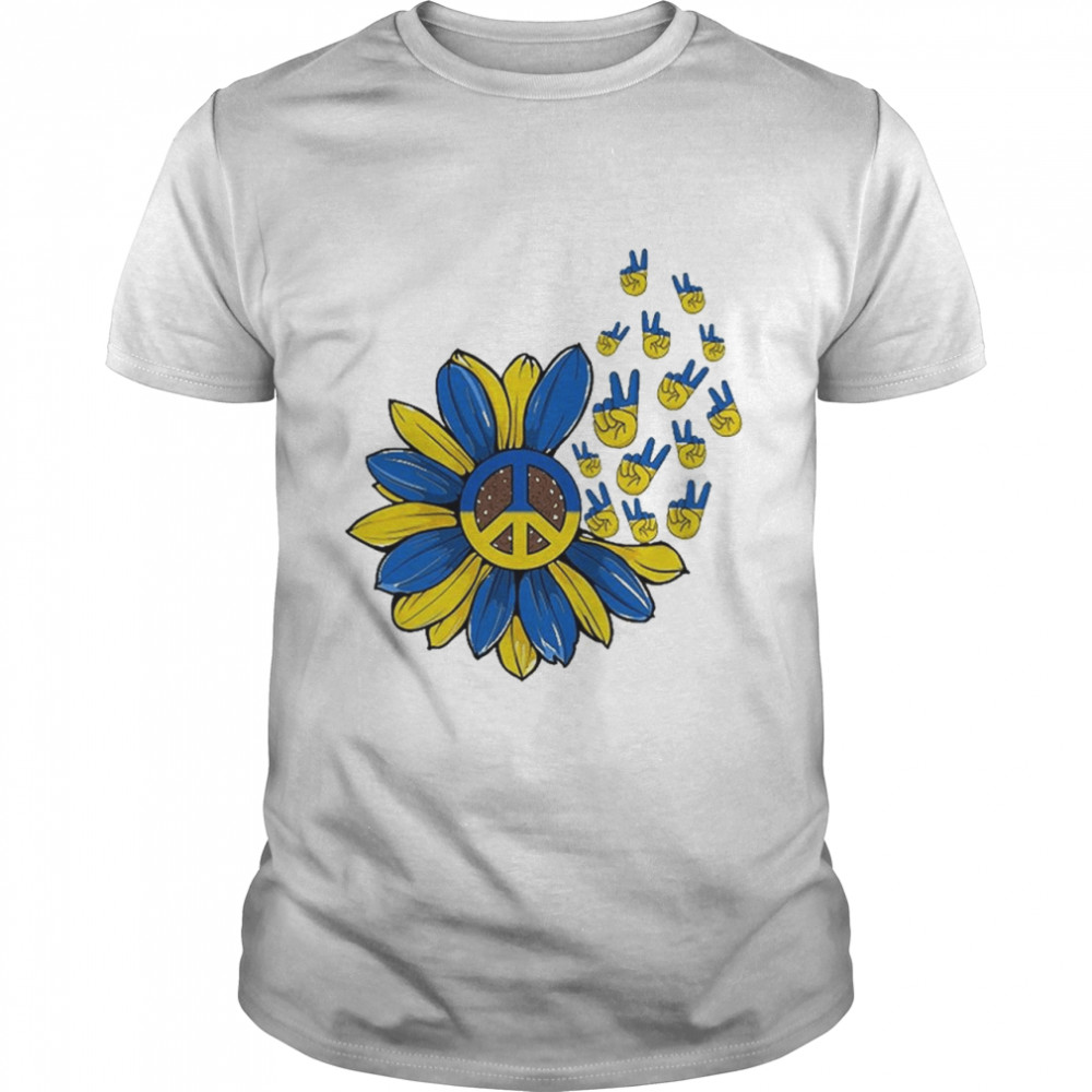 Vintage Sunflower Peace Sign Stand With Ukraine Ukrainian shirt