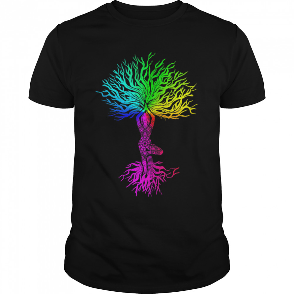 Chakra Tree Of Life Mandala Zen Yoga Om Symbol Buddhism T- B09WZLBTSD Classic Men's T-shirt