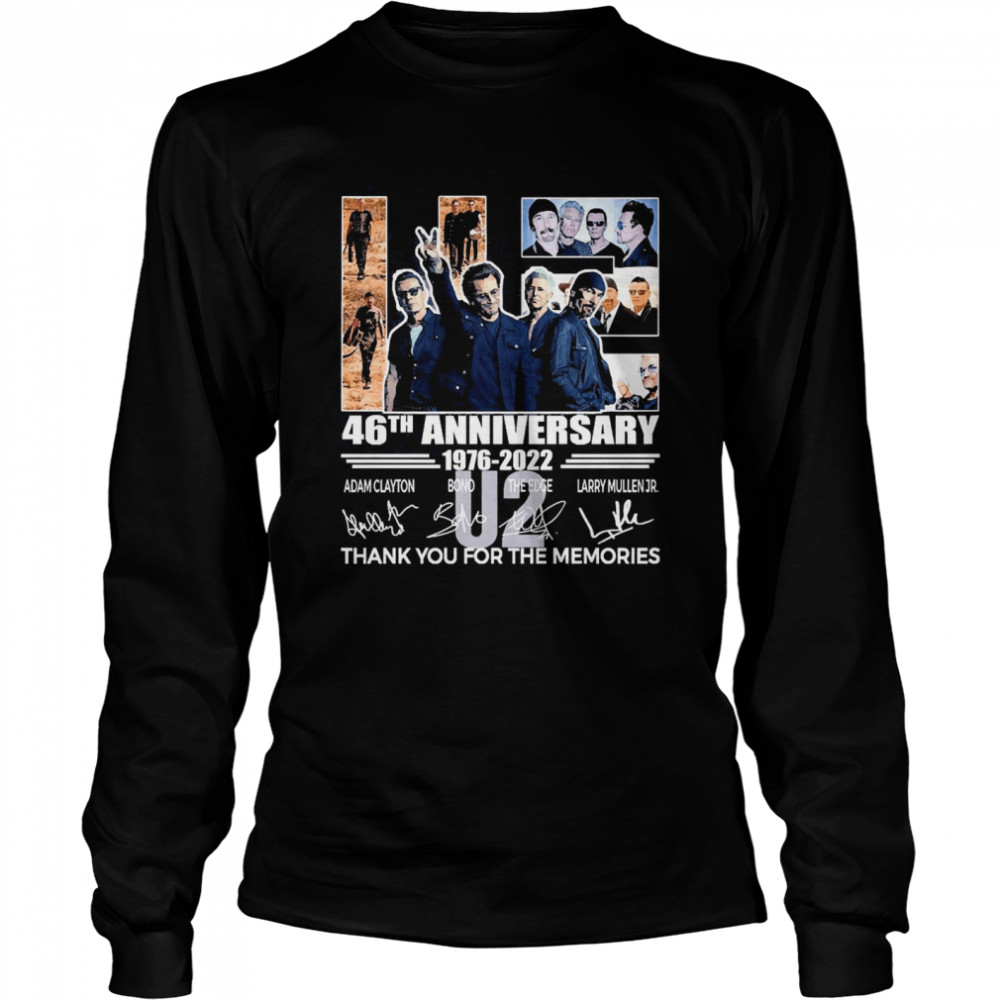 U2 46th Anniversary 1876-2022 Signature Thank You For The Memories Long Sleeved T-shirt