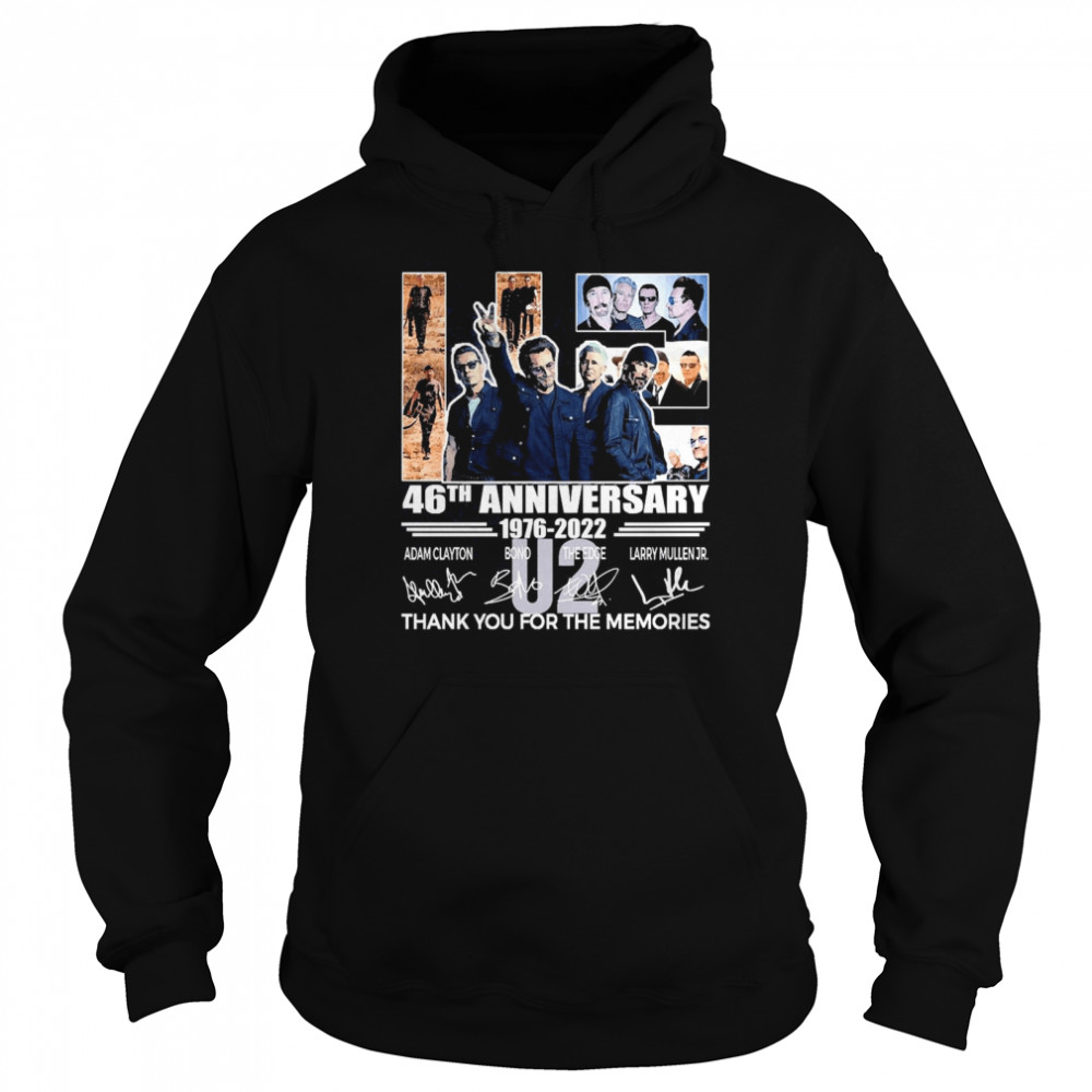 U2 46th Anniversary 1876-2022 Signature Thank You For The Memories Unisex Hoodie