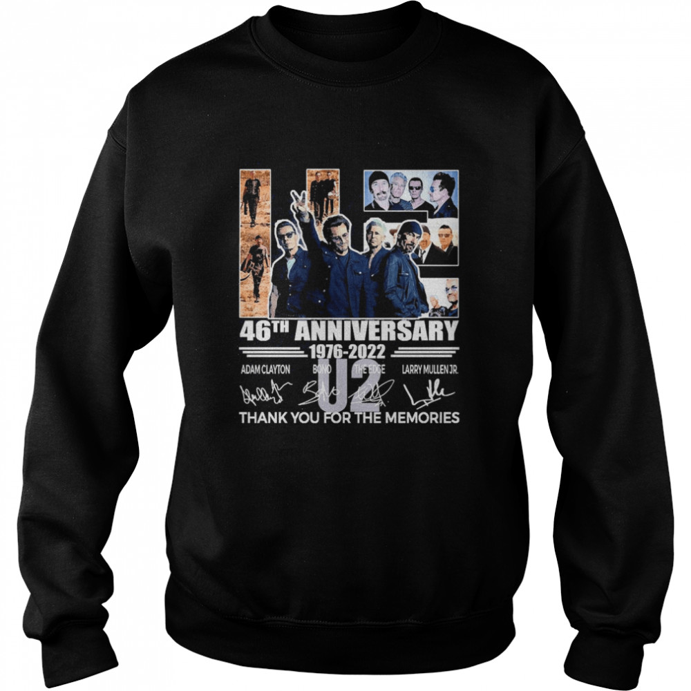 U2 46th Anniversary 1876-2022 Signature Thank You For The Memories Unisex Sweatshirt