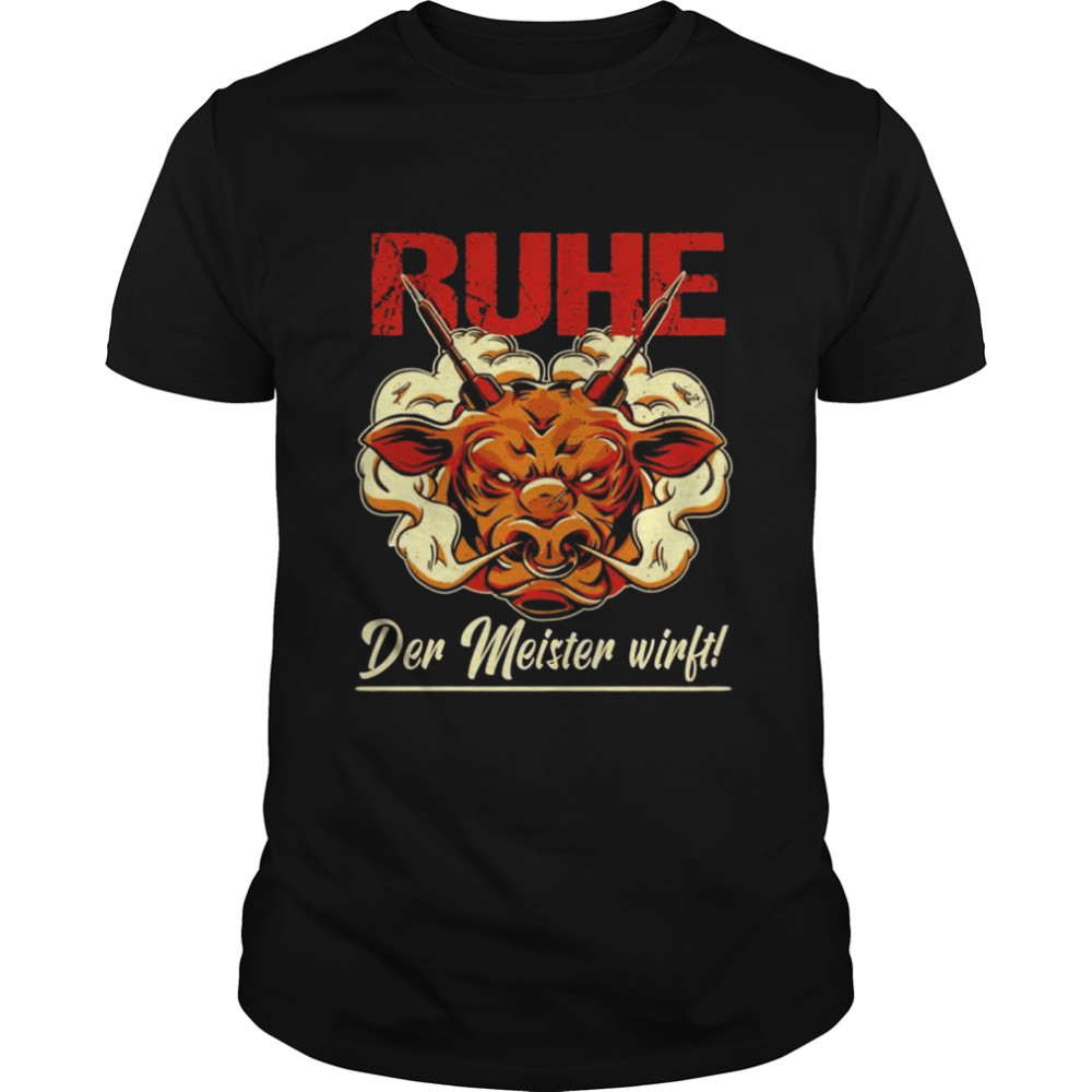 Ruhe Der Meister Wirft Dart Sprüche Darts Dartspieler Fun Classic Men's T-shirt