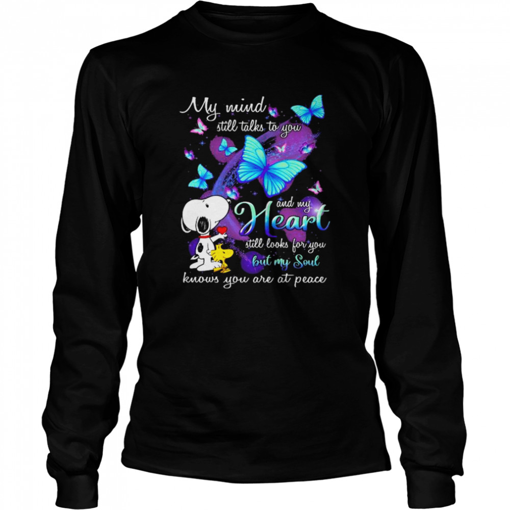 Snoopy and Woodstock my mind still talks to you and my heart shirt Long Sleeved T-shirt