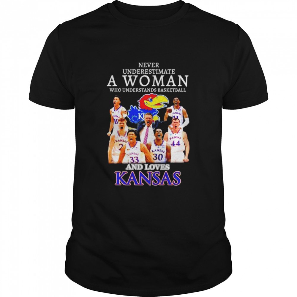 Never underestimate a woman who understands basketball and loves Kansas Jayhawks T-shirts