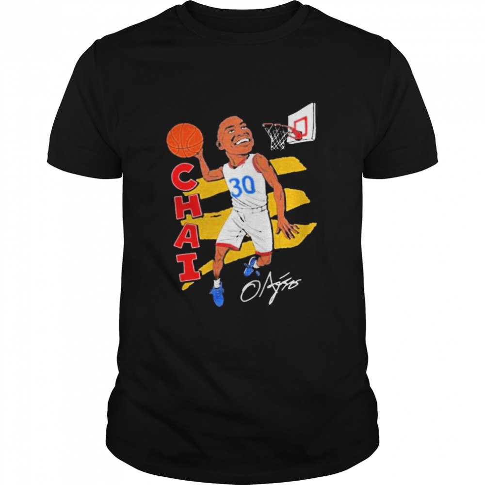 Ochai Agbaji 30 Kansas Jayhawks Championship Basketball Signature T-Shirts