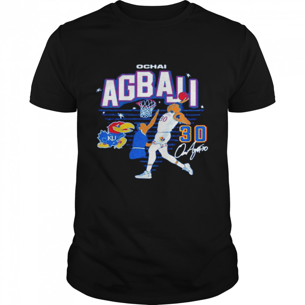 Ochai Agbaji Kansas Jayhawks Caricature Dunk shirts