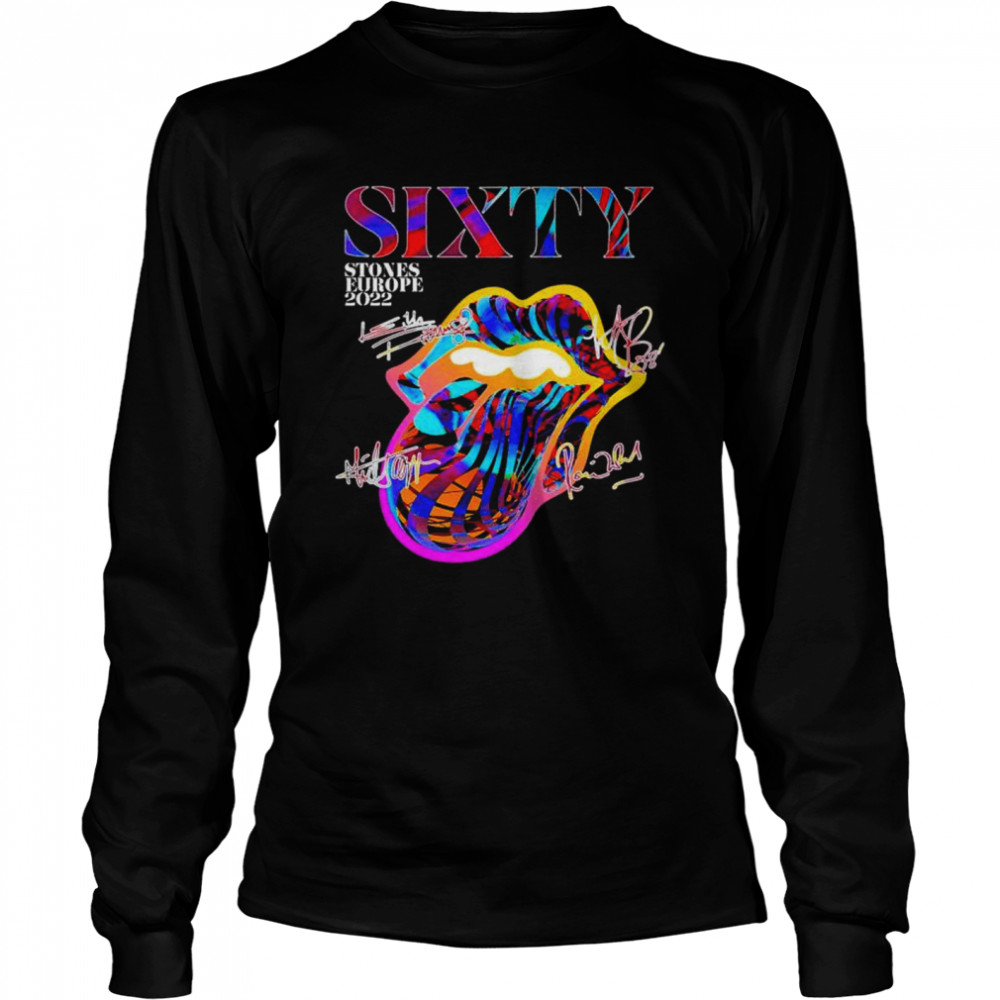 The Rolling Stones Sixty Europe 2022 Tour 2 Sided T- Long Sleeved T-shirt