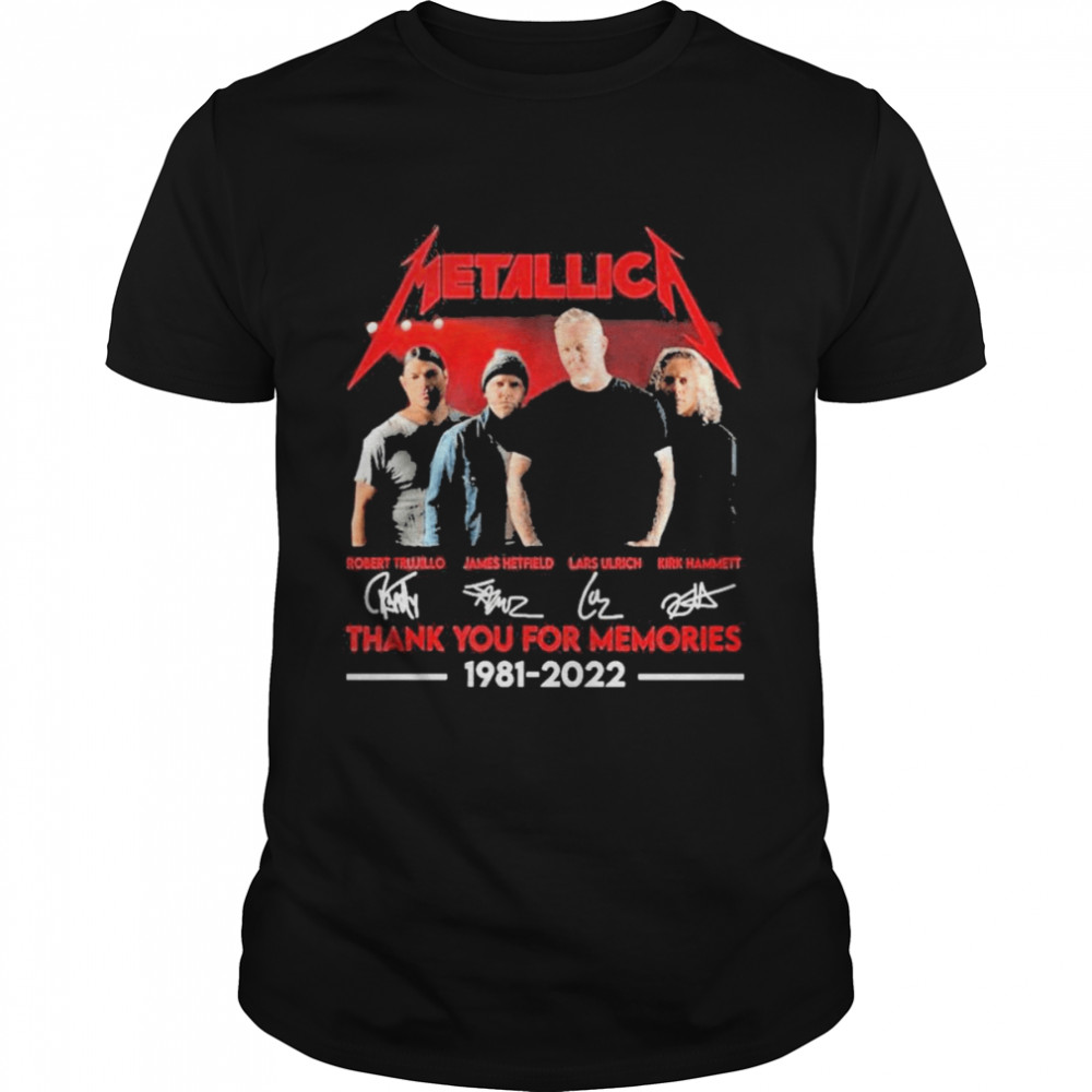 Metallica Signatures Thank You For The Memories 1981-2022 Shirt