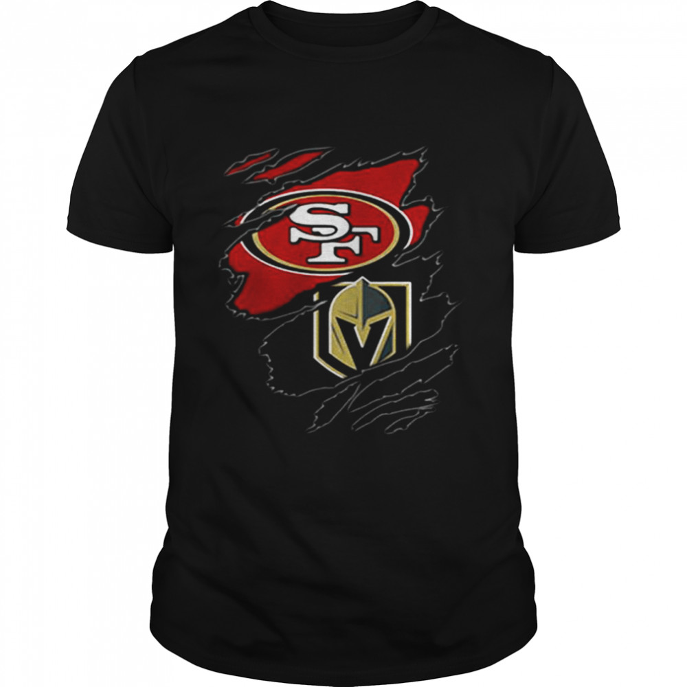 Sport 2 teams Vegas Golden Knights and San Francisco 49ers Blood inside shirts