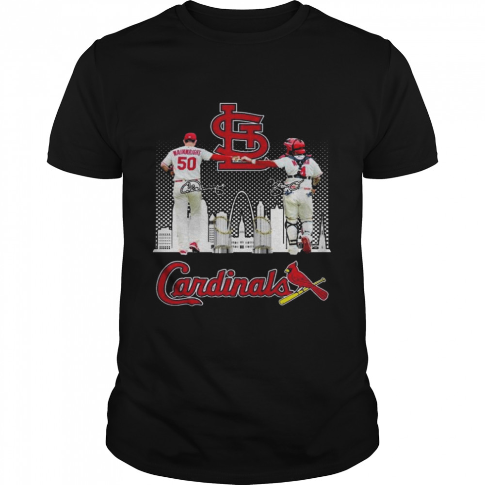 Sts. Louis Cardinals Wainwright and Molina signatures shirts