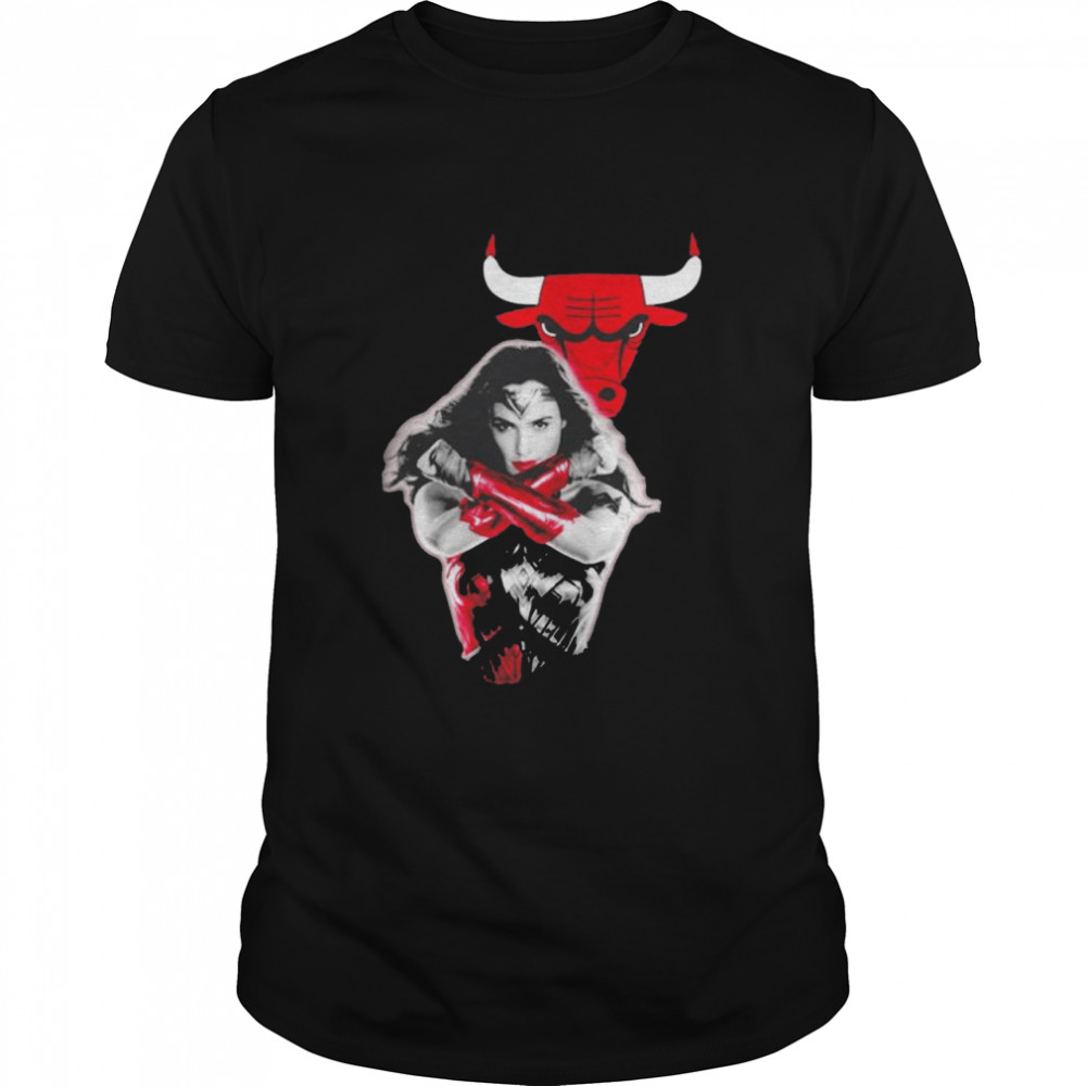 Wonder Woman Chicago Bulls logo T-shirts