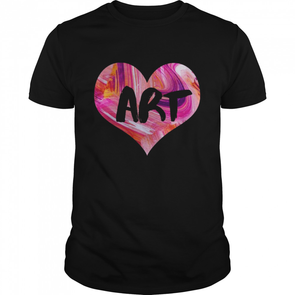 KünstlerHemd, Kunstlehrer, Geschenk für Kunstliebhaber, buntes Herz Langarmshirt Shirt