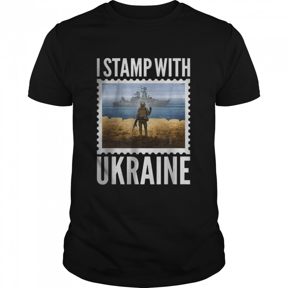 I Stamp With Ukraine Postage Stamp Flag Pride Funny 2022 T-Shirts