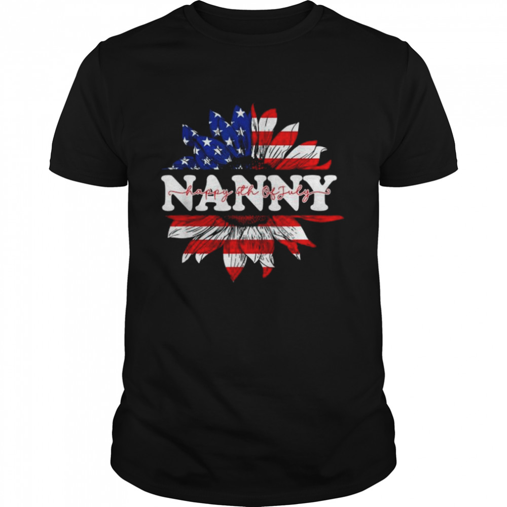 Sunflower American nanny patriotic usa flag 4th of july shirts